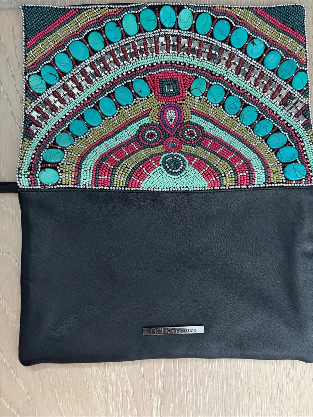 Beaded Turquoise Accent Clutch - Women Bags BCBG Generation